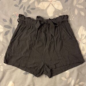 Garage Black High-Waist Shorts